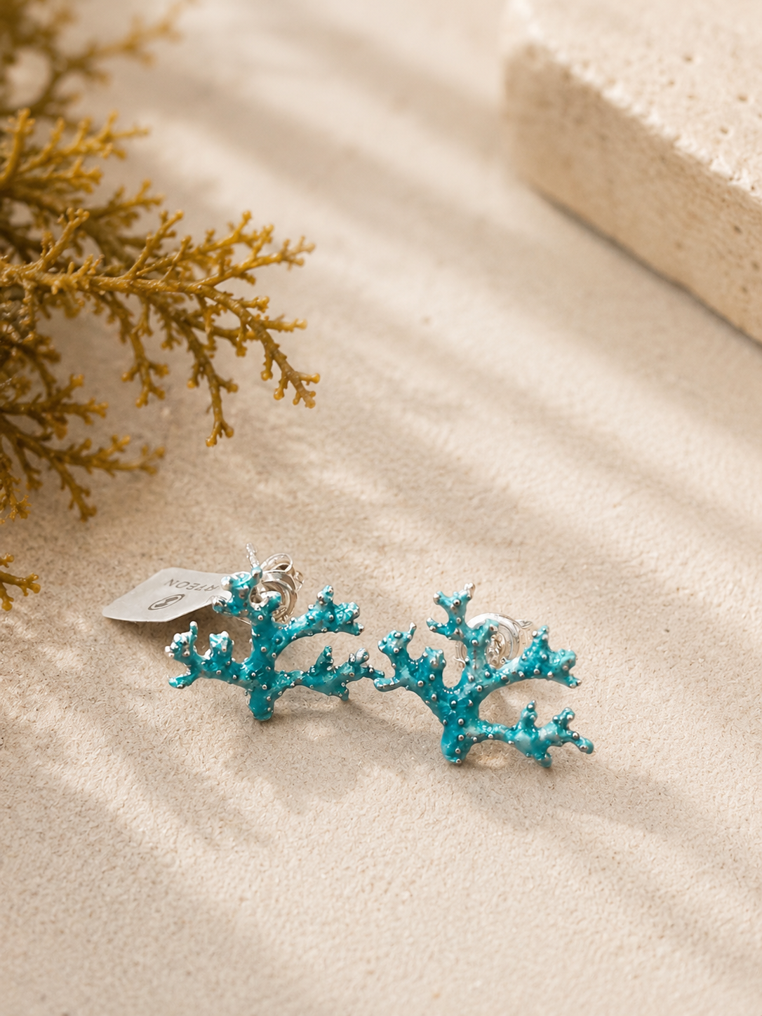 Pendientes Phykos – Pendiente plata Coral Marino Azul
