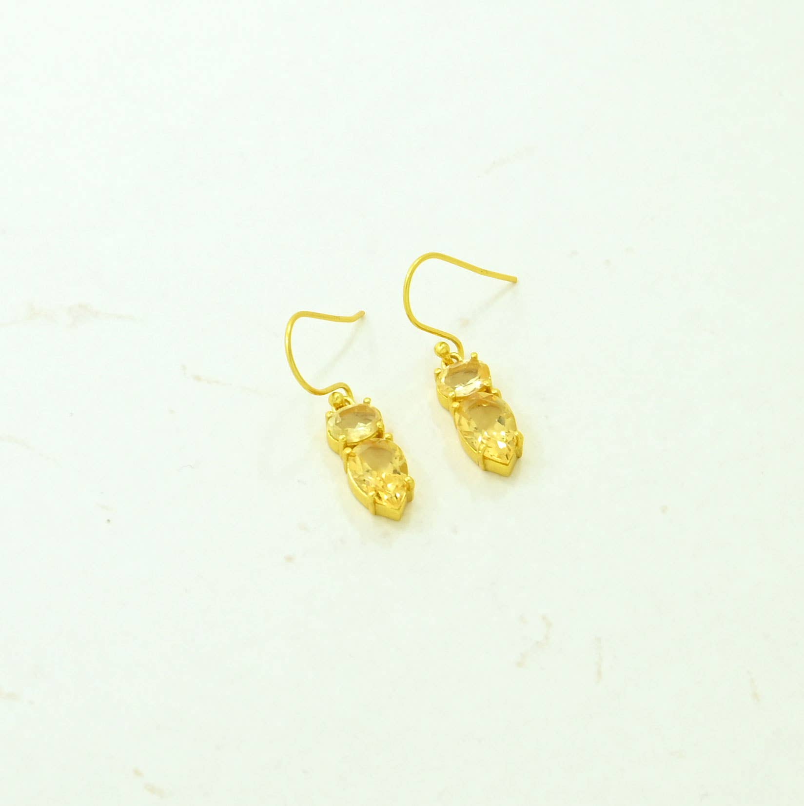 Pendientes El Oro de Plata 925 y Citrino Natural