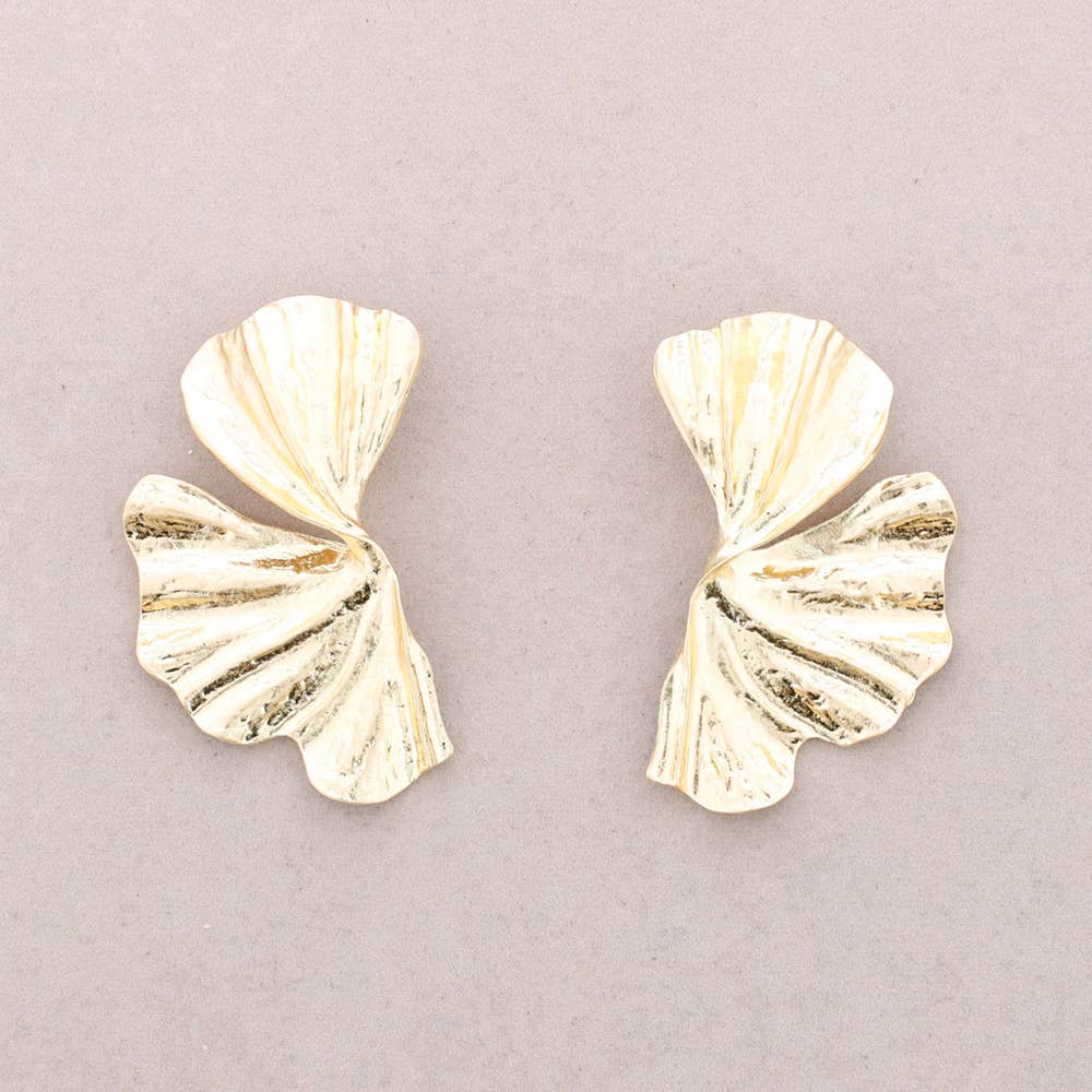 Pendientes Media Flor Metal