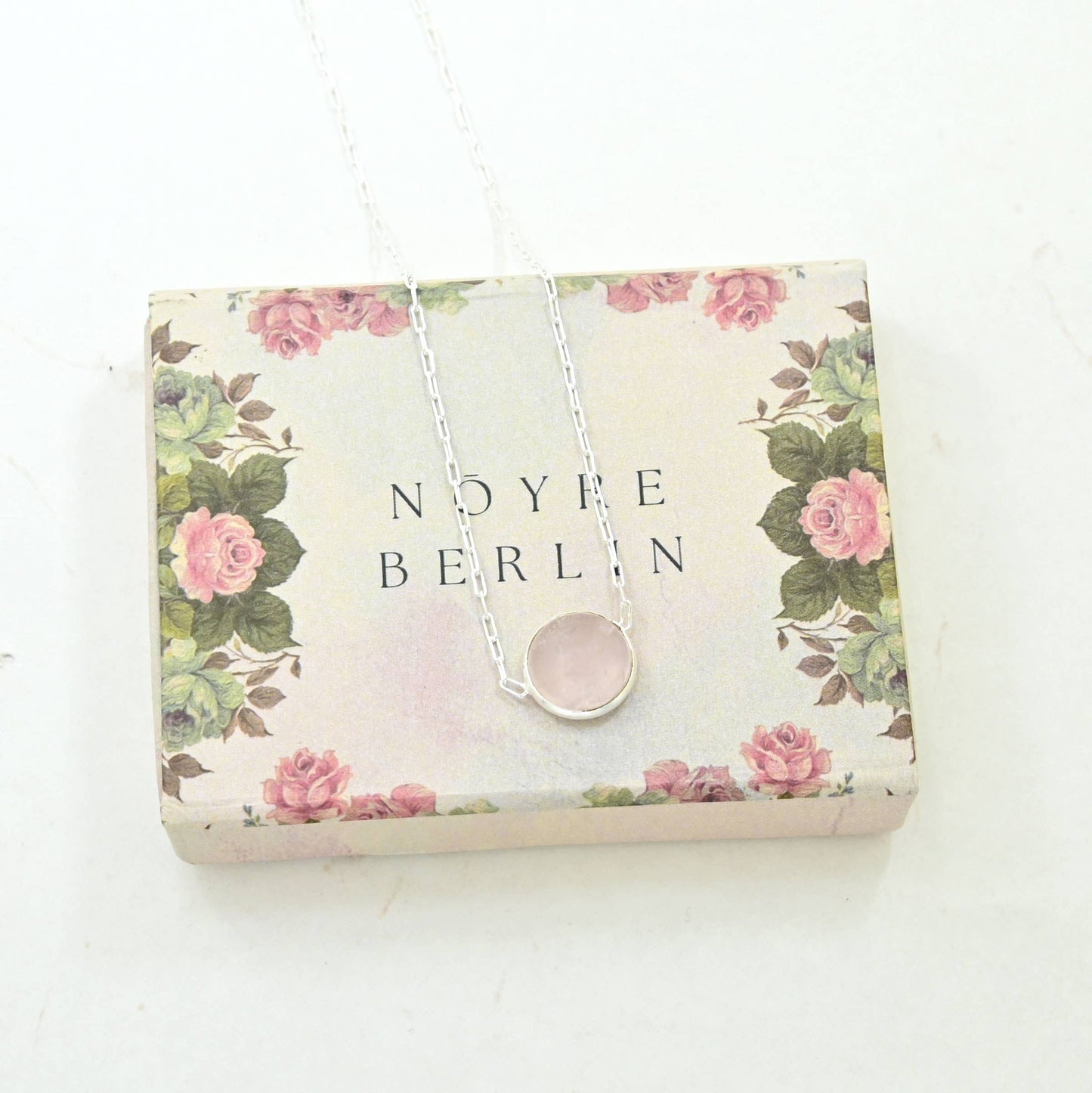 COLLAR CUARZO ROSA PLATA 925