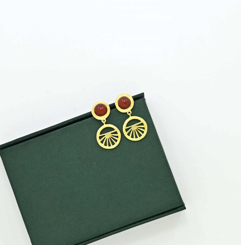 Pendientes Sunset con Cornalina