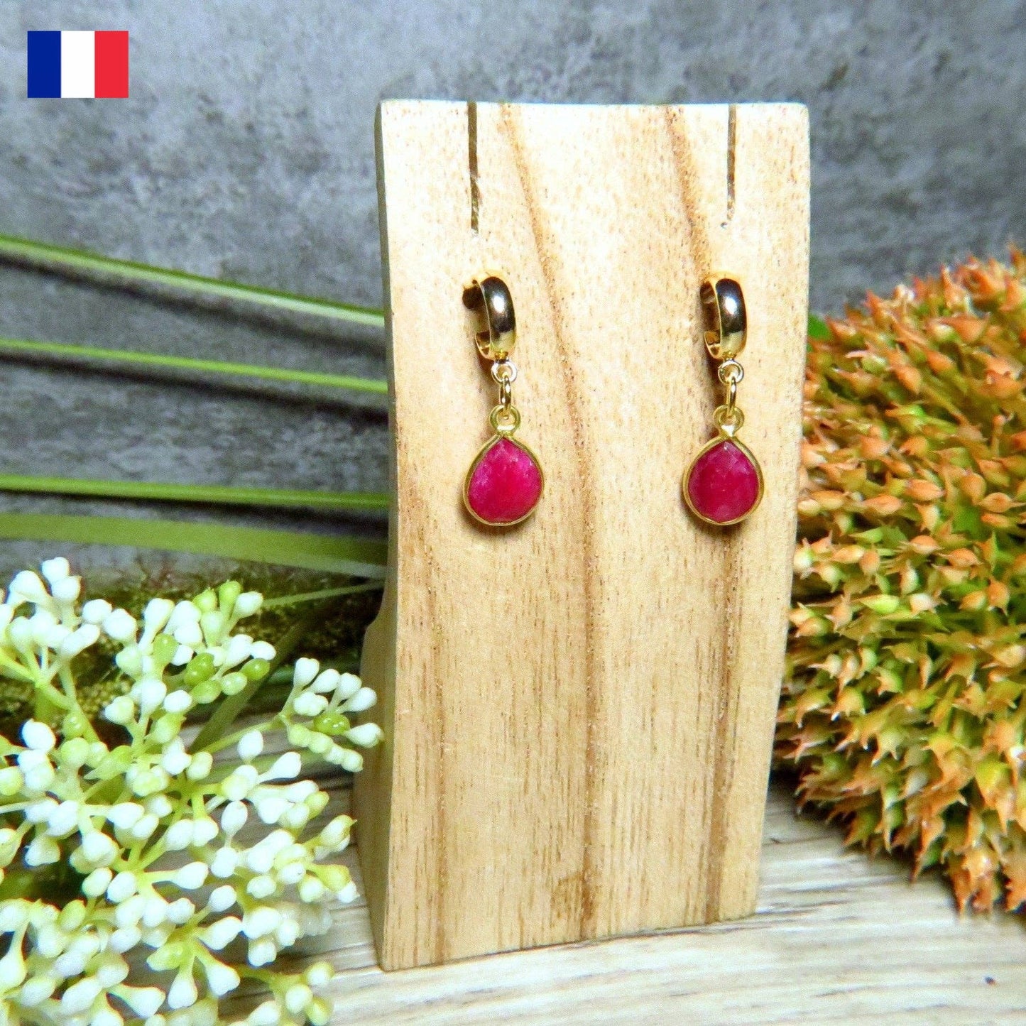 Pendientes oro fino Ruby Brut