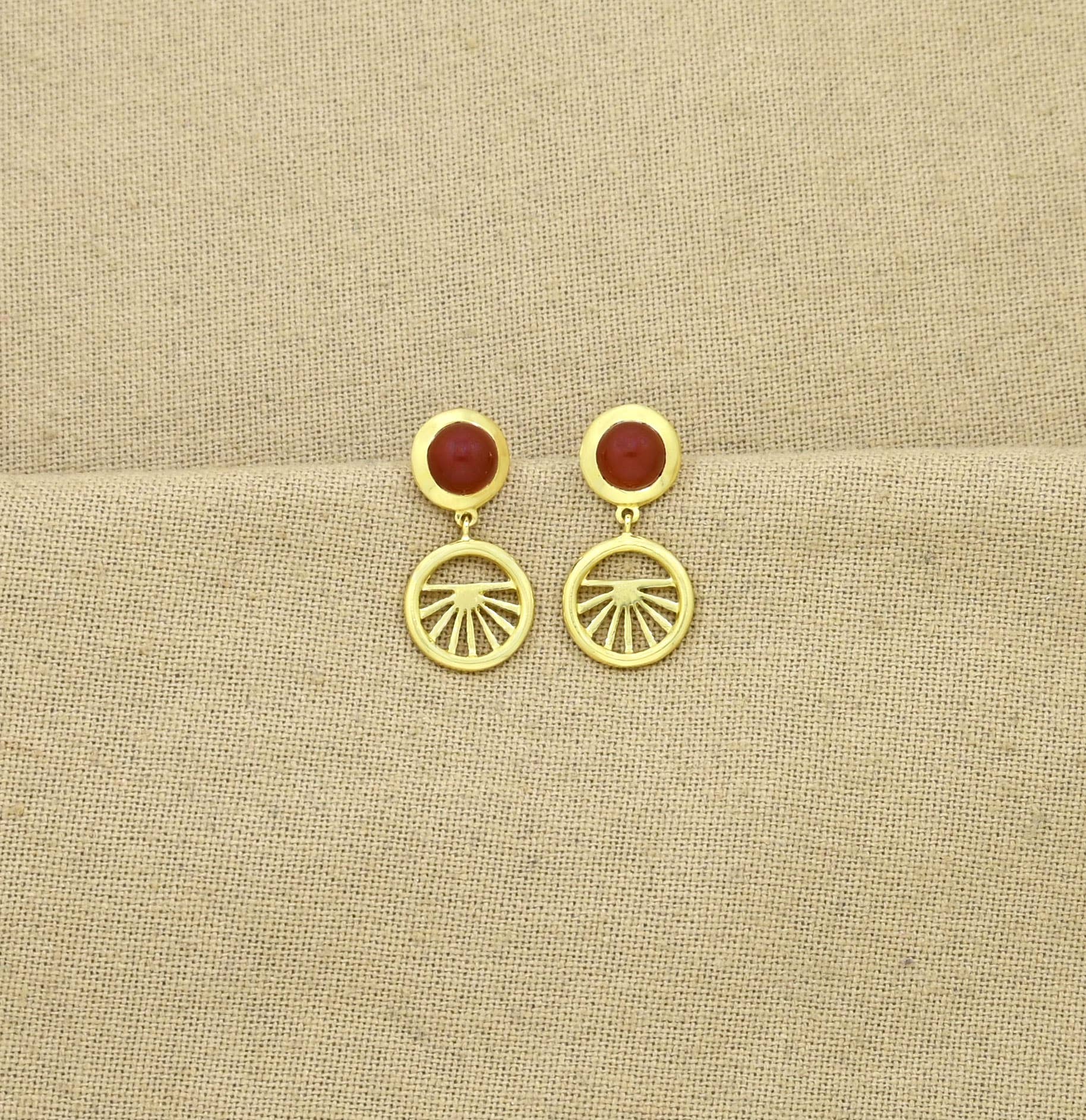 Pendientes Sunset con Cornalina