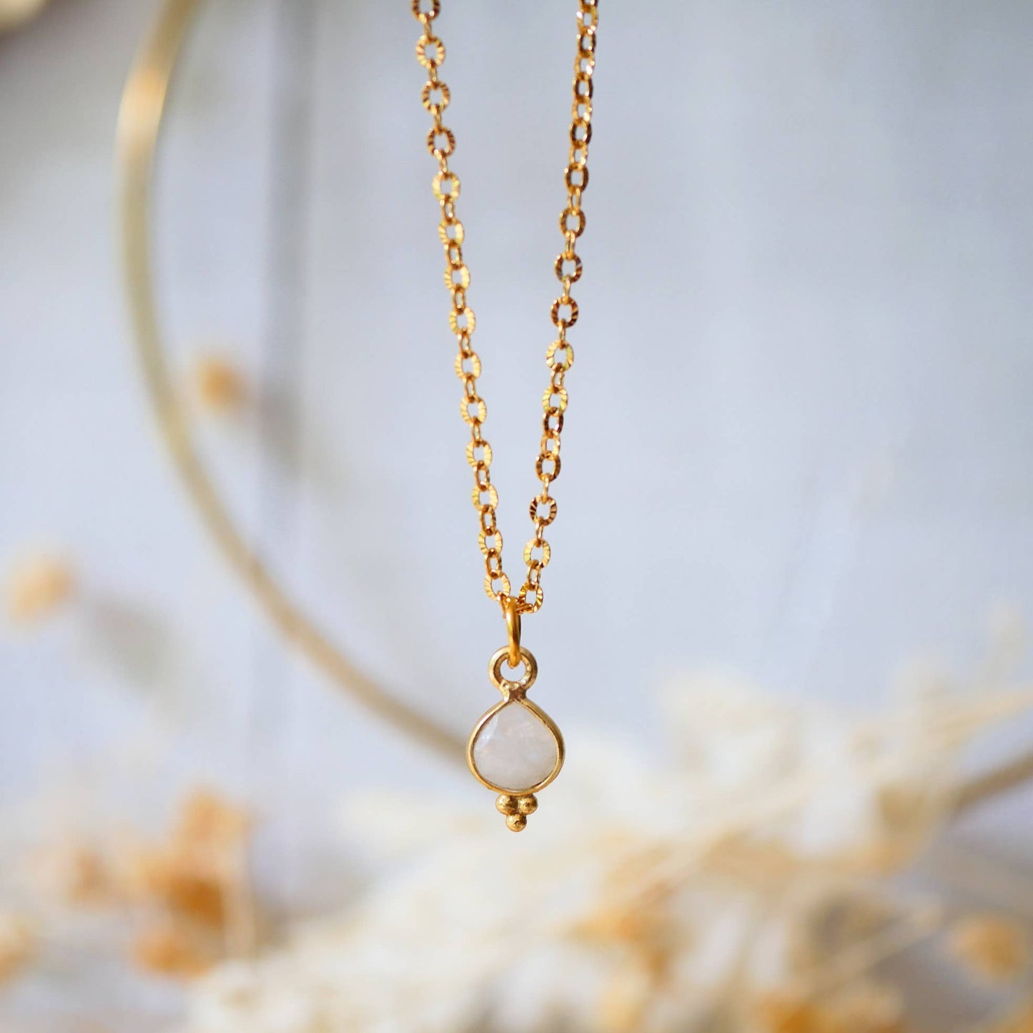 COLLAR ANITA DE LABRADORITA O PIEDRA LUNAR