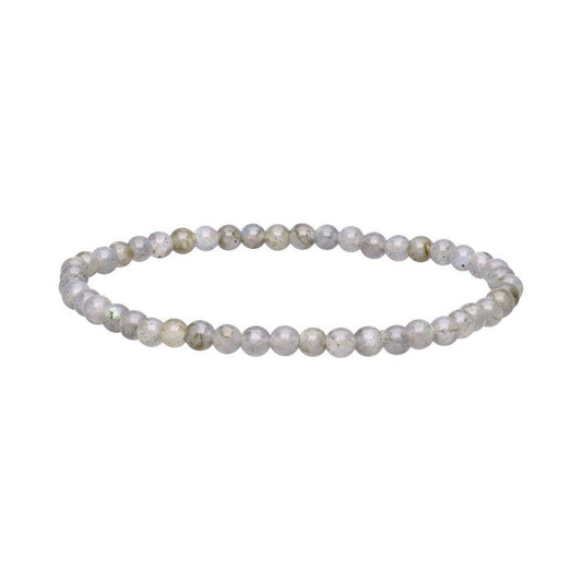 Pulsera de labradorita con bola lisa de 4 mm