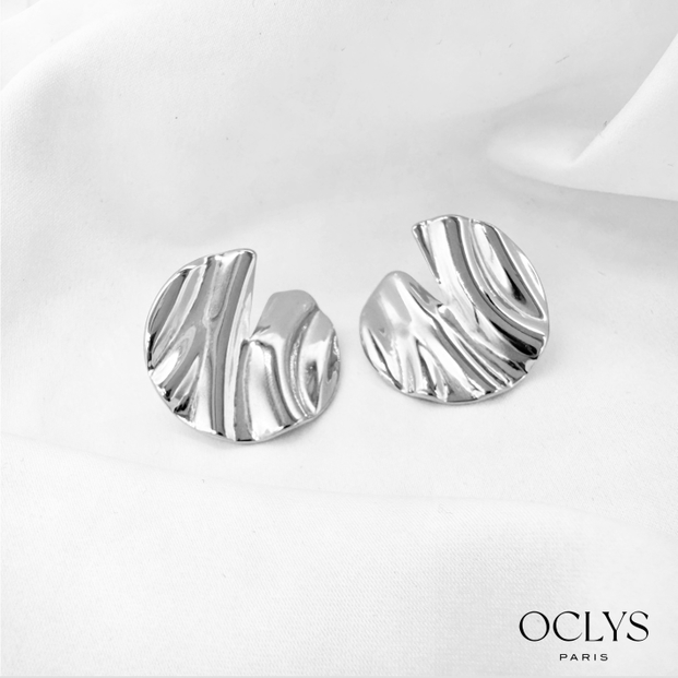 Pendientes redondos abiertos de acero inoxidable Camille