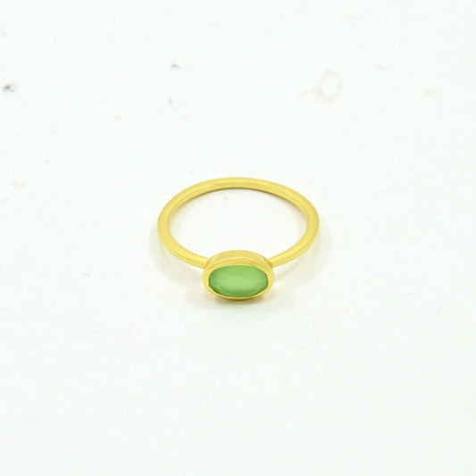 ANILLO OVALADO CALCEDONIA VERDE