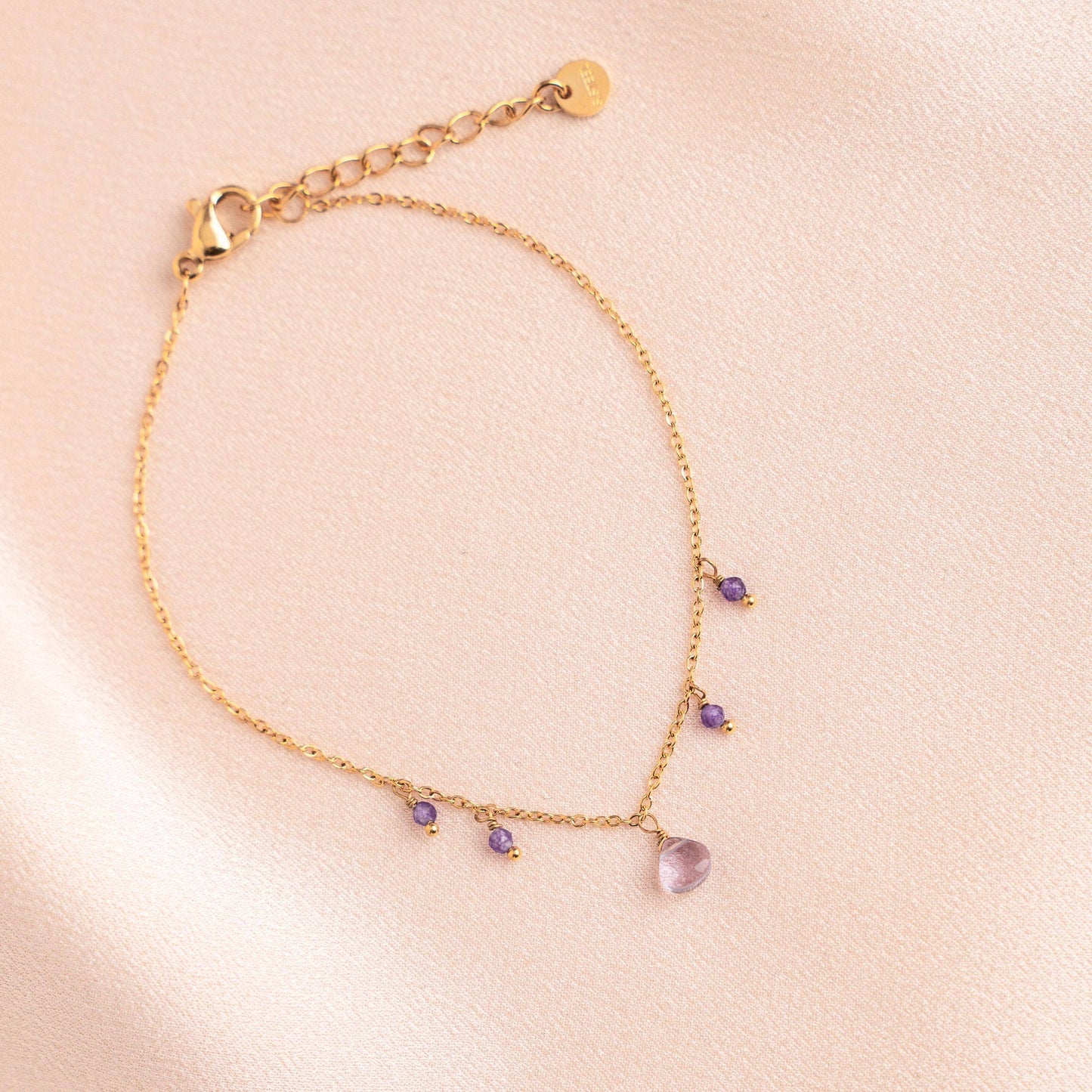 Pulsera Amatista acero inoxidable