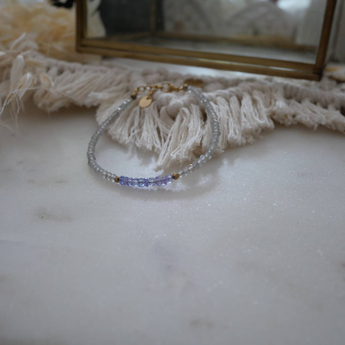 PULSERA KALPITA – TANZANITA Y LABRADORITA