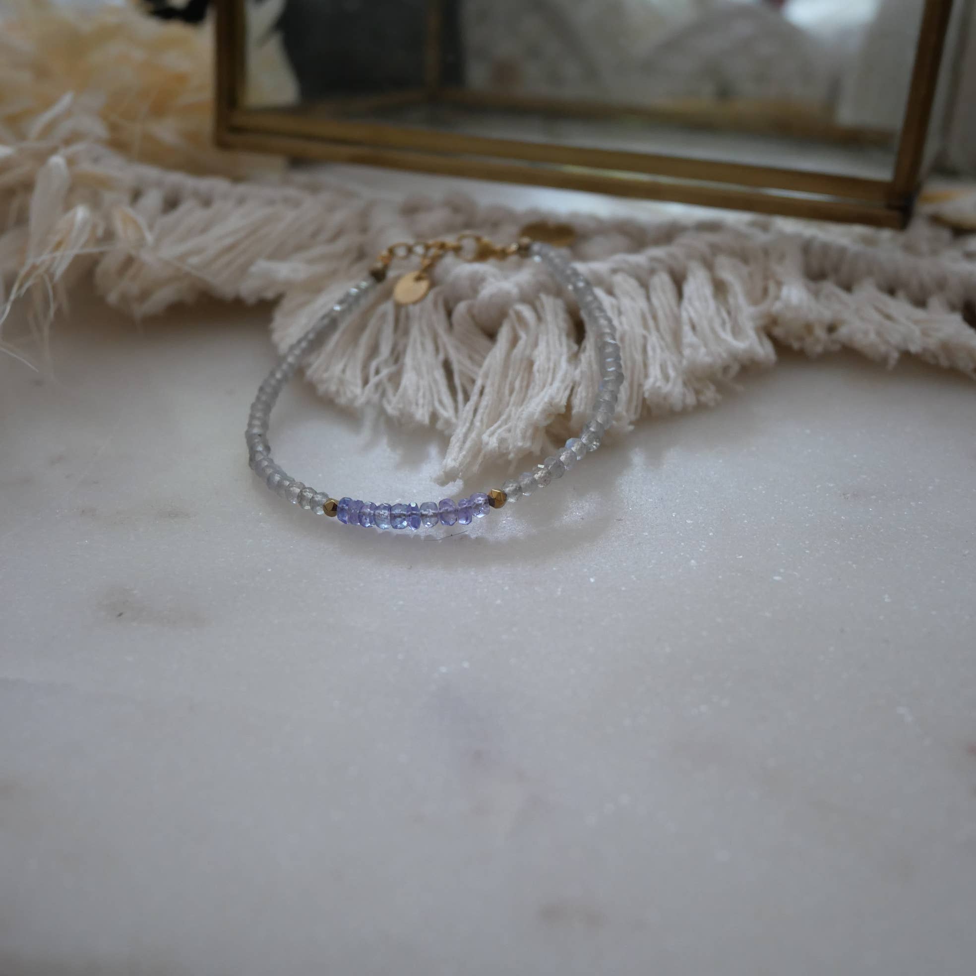 PULSERA KALPITA – TANZANITA Y LABRADORITA