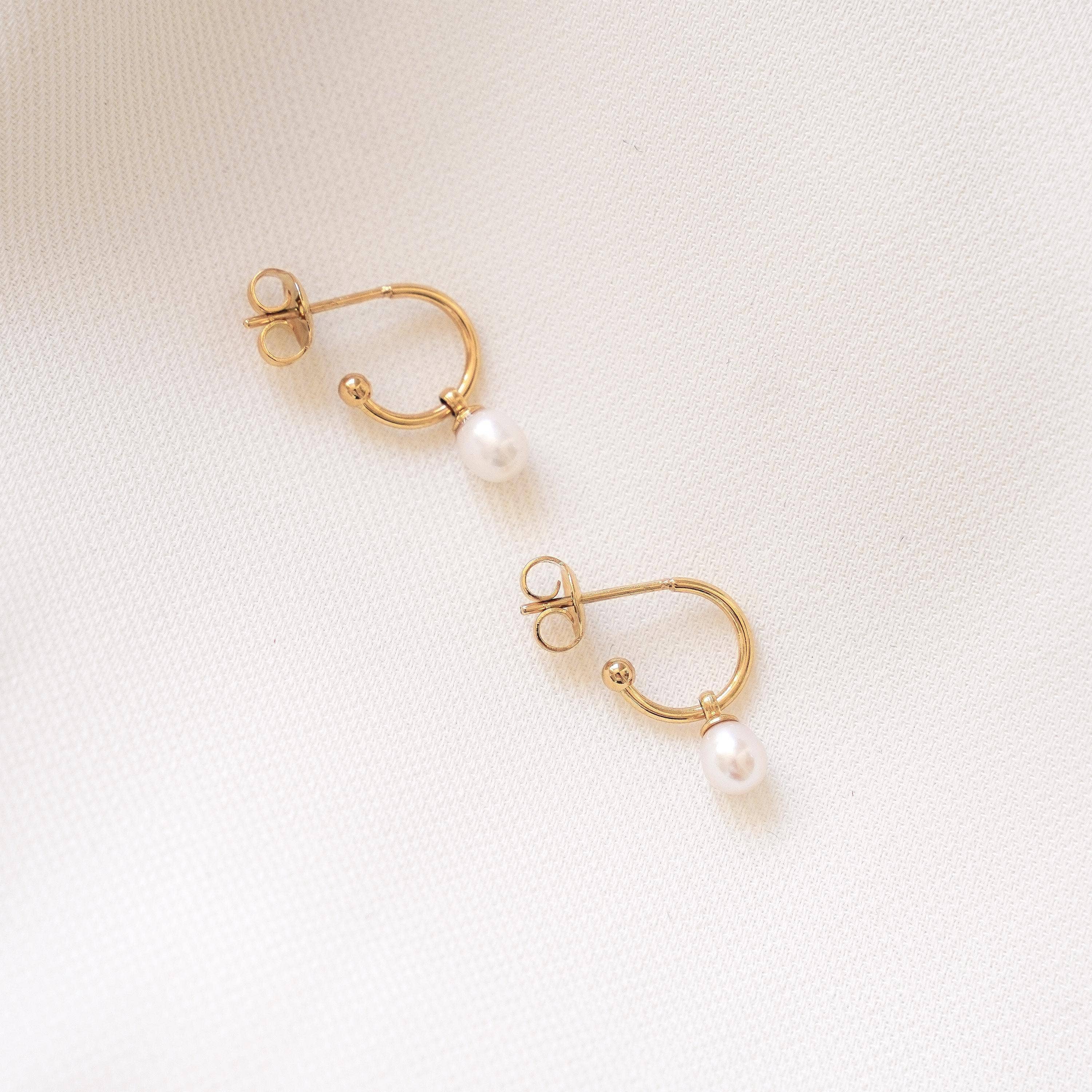 PENDIENTES MINI ARO – Perla nacarada