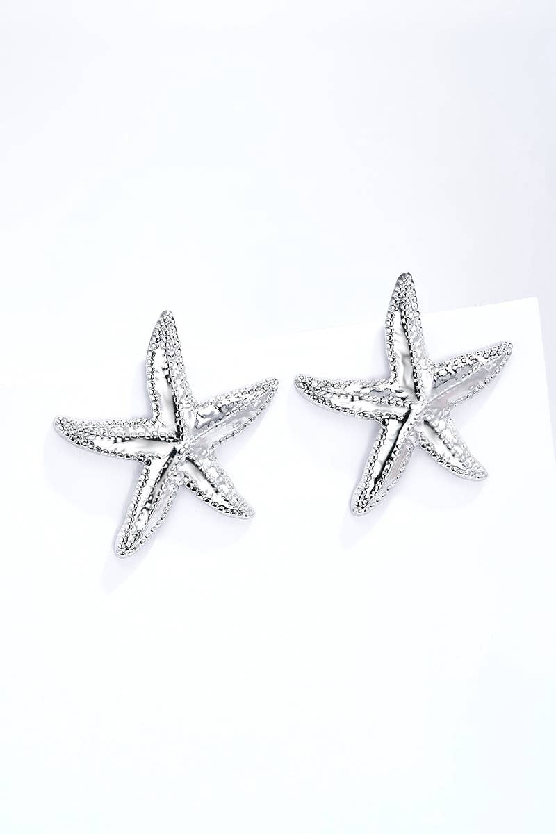 Pendientes de moda en forma de estrella de acero inoxidable