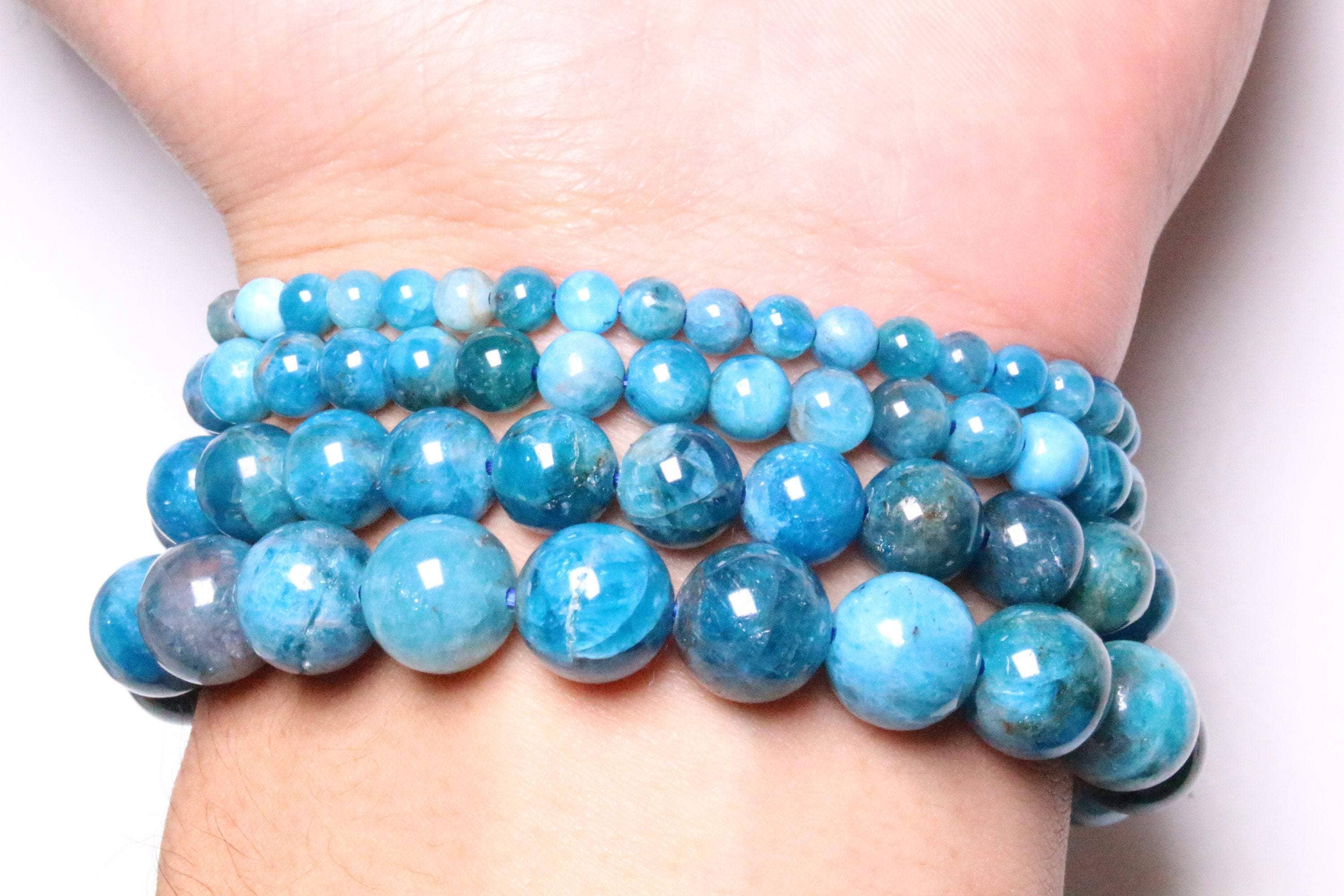 PULSERA DE APATITA AZUL