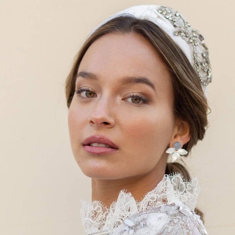 Pendientes Gràcia Plata - calcedonia azul