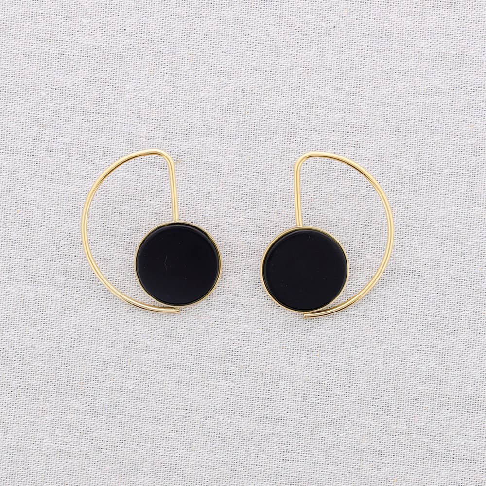 Pendientes Acero Forma Geometrica Piedra