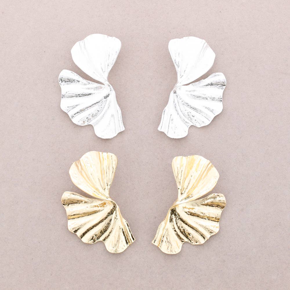 Pendientes Media Flor Metal