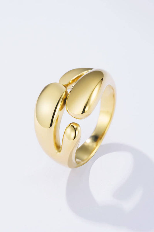 Anillo de acero inoxidable gotas entrelazadas