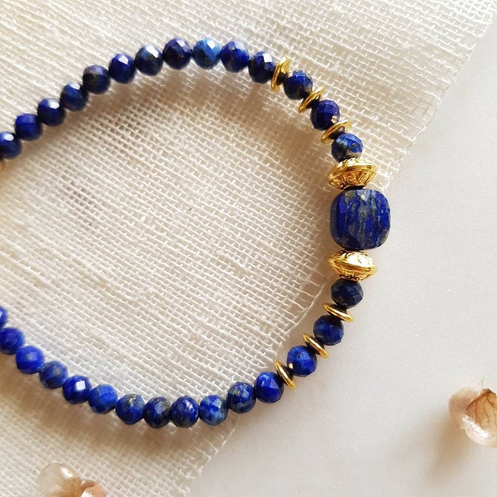 Pulsera Chips – Lapislázuli, Labradorita o Turmalina Negra