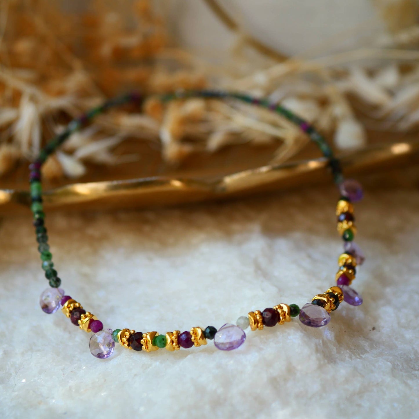 COLLAR MAHIMA RUBIS ZOISITA AMATISTA