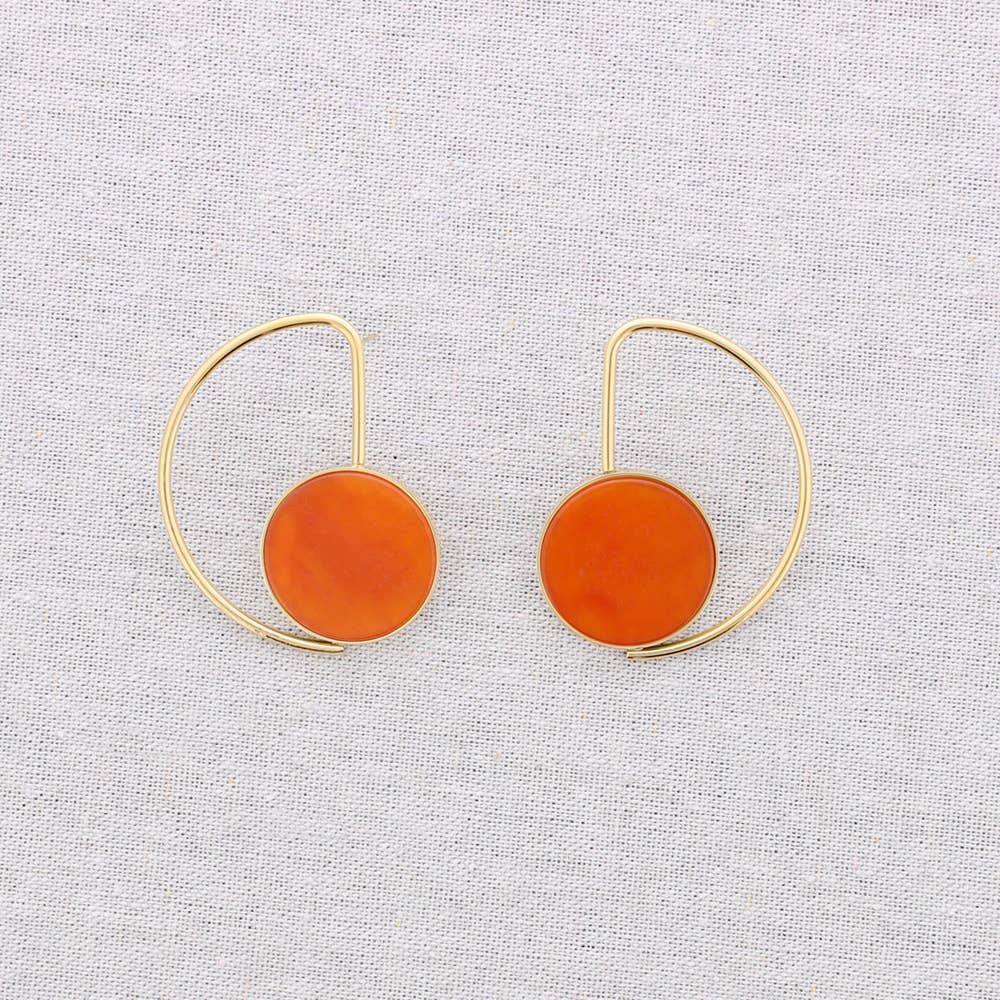 Pendientes Acero Forma Geometrica Piedra