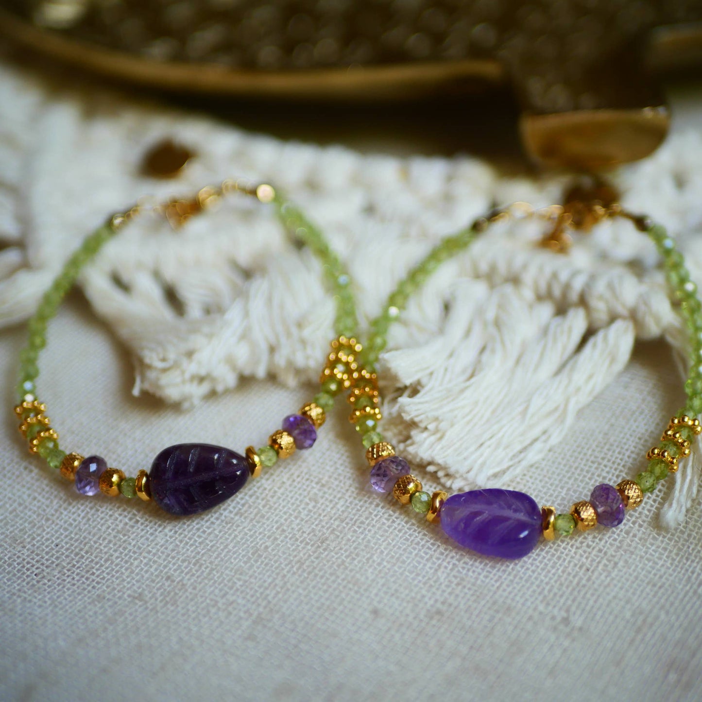 Pulsera Suparna – peridoto y amatista