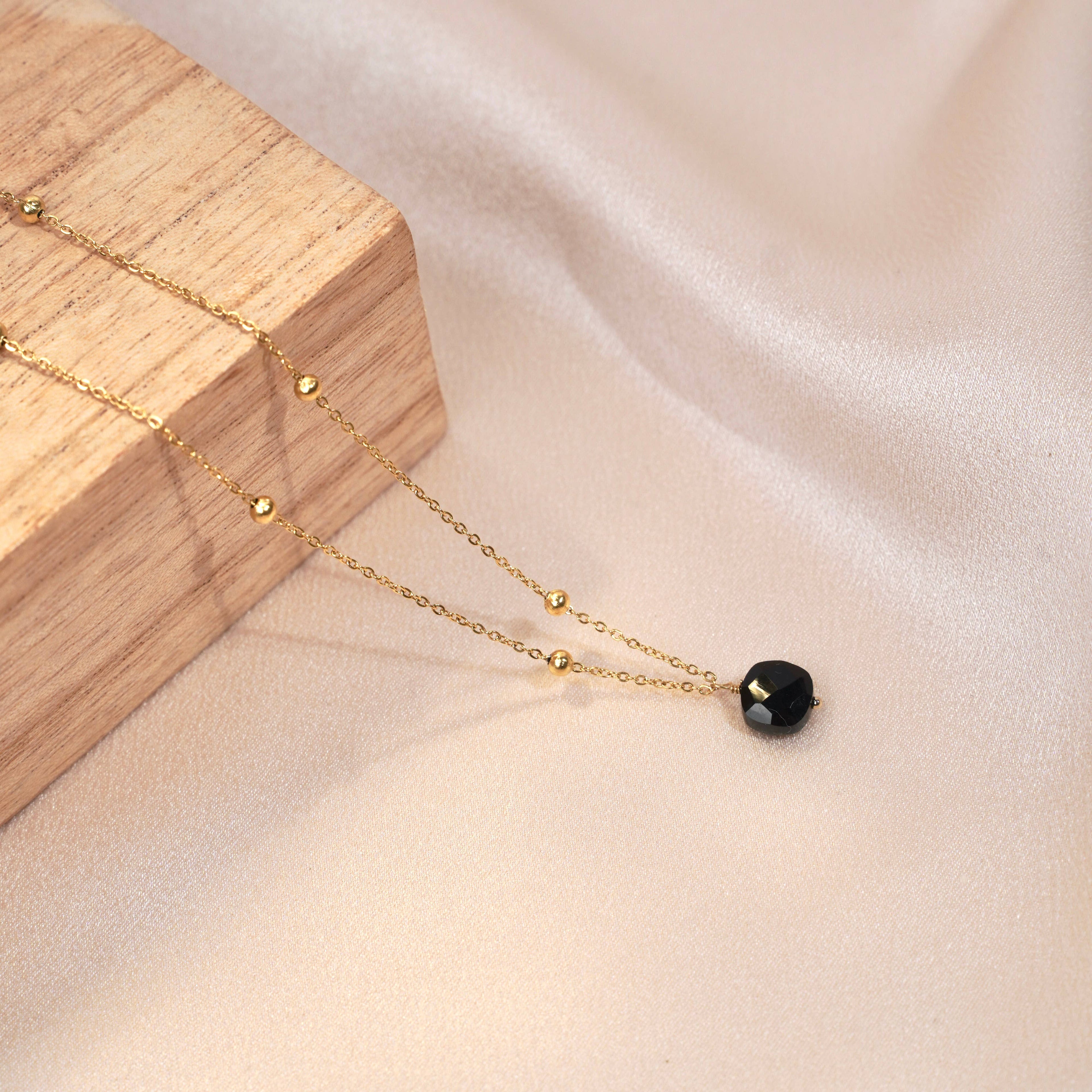 Colgante de acero inoxidable con piedra natural