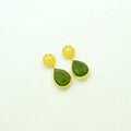 Pendientes Girasol con Gota de Turmalina Verde