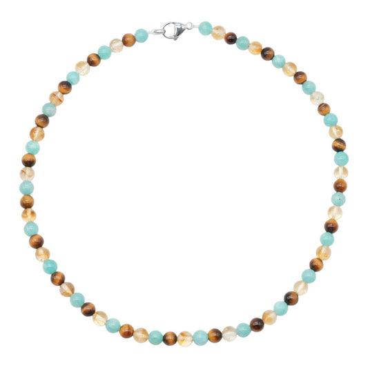 COLLAR CONFIANZA – Ojo de Tigre, Amazonita y Citrino Calentado