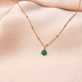 Collar lágrima piedra natural – Ágata verde, Rubí o Lapislázuli