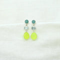 Pendientes Zoe de plata 925, topacio azul, amazonita y jade verde