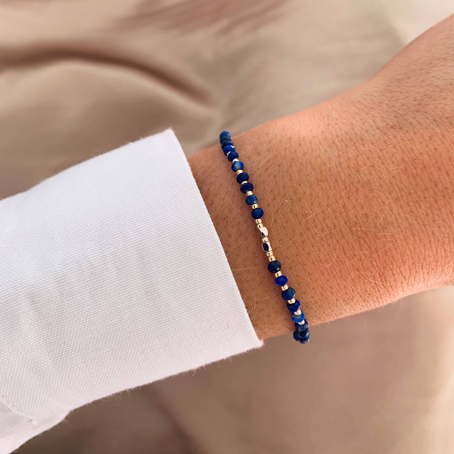 Pulsera de lapislázuli de piedra natural para mujer