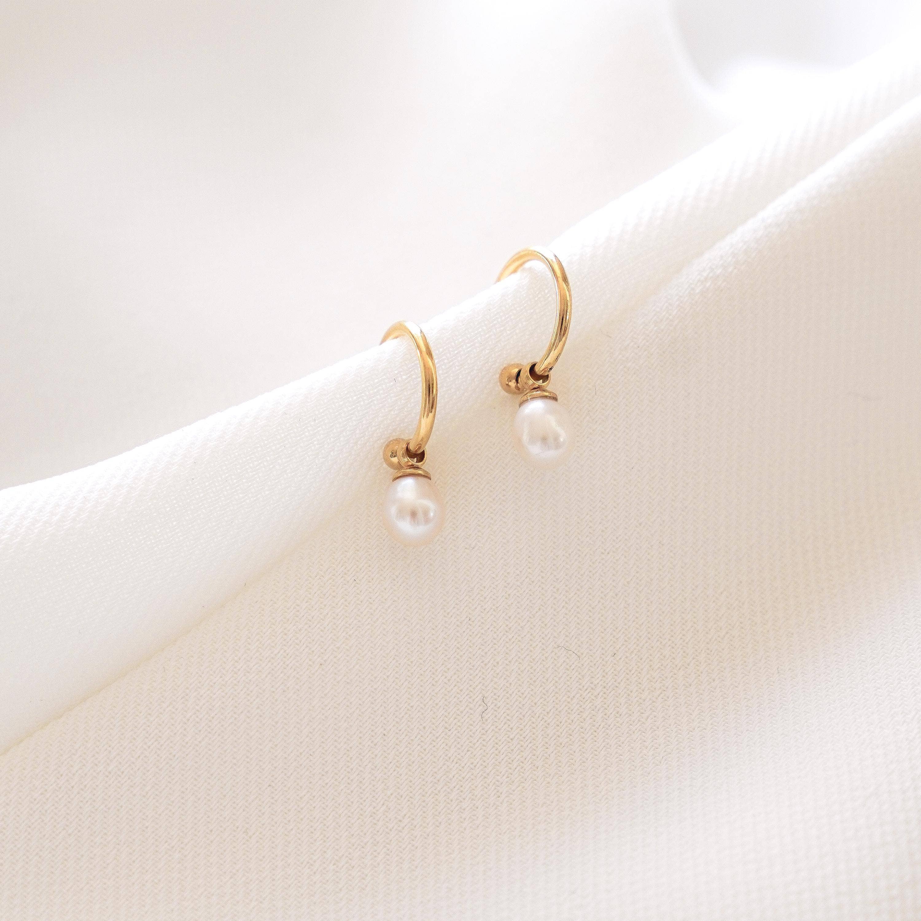 PENDIENTES MINI ARO – Perla nacarada