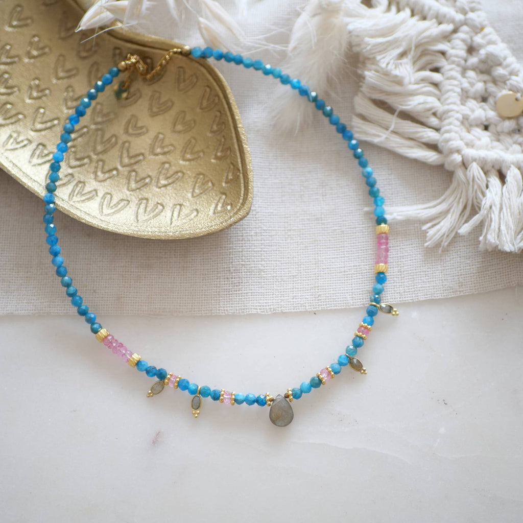 COLLAR NIRAL APATITA Y TOPACIO ROSA