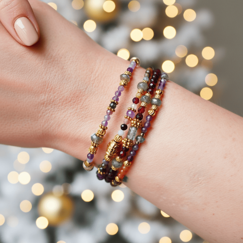 Pulsera Saptaratna con Piedras Naturales