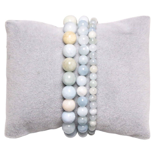 Pulsera de Aguamarina Natural Multicolor – Serenidad, Comunicación y Creatividad