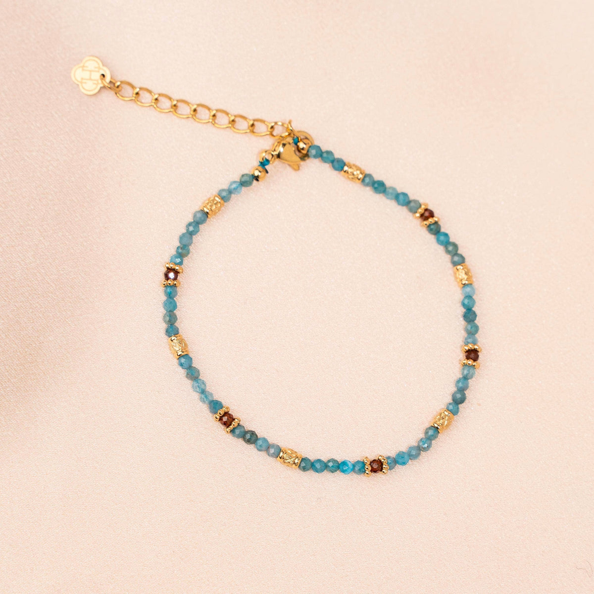 Pulsera de Apatita Natural en Acero Inoxidable